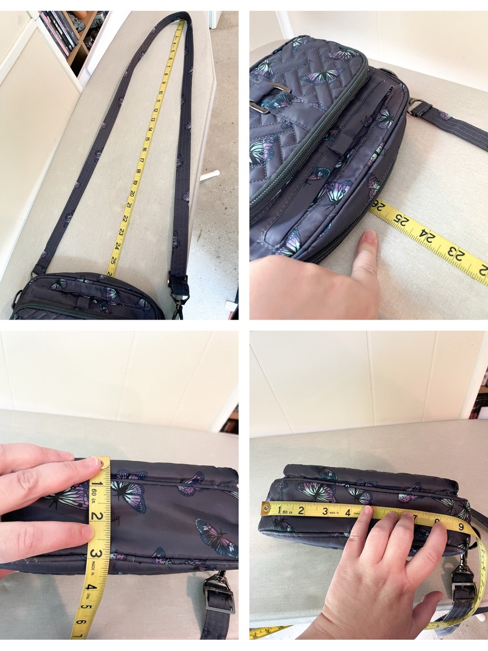Lug Carousel Quilted Purple Butterfly Shoulder/Crossbody Bag - Some Callouts - Picture 9 of 13